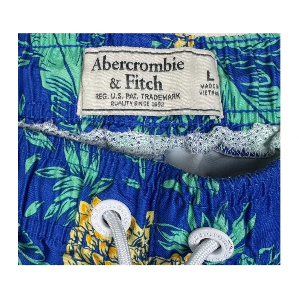Abercrombie & Fitch Swim Trunks Shorts Mens Pineapple Print Beach‎ Hawaii Large
